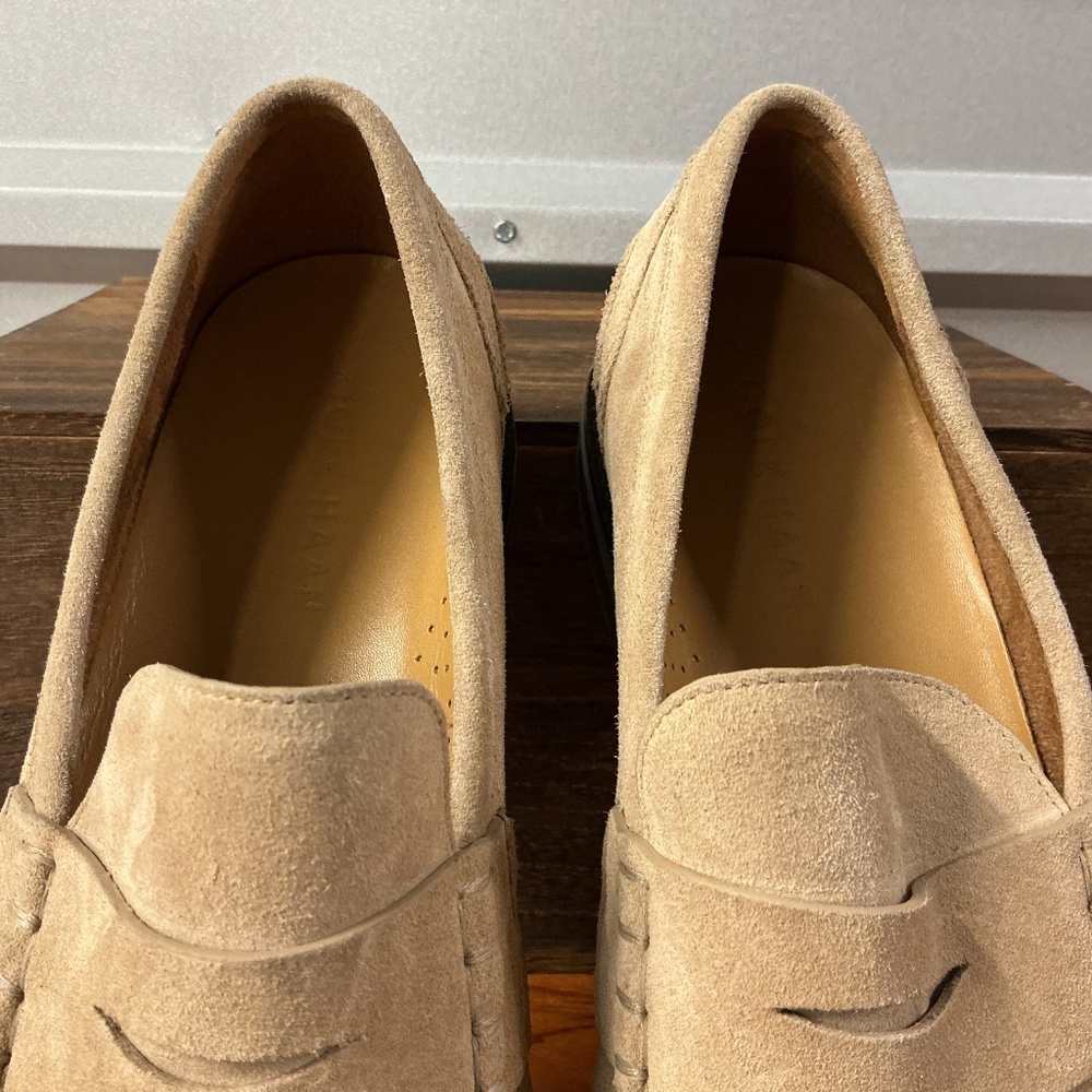 Cole Haan Men Tan Suede Pinch Prep Penny Loafer C39776 Size 12 - Picture 5 of 7